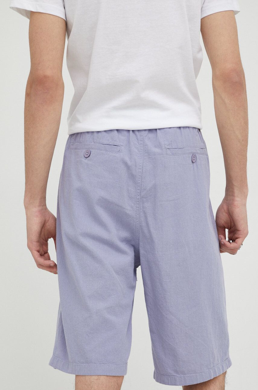 Lee Къс панталон с лен Relaxed Drawstring S Misty Lilac в лилаво - Pepit.bg