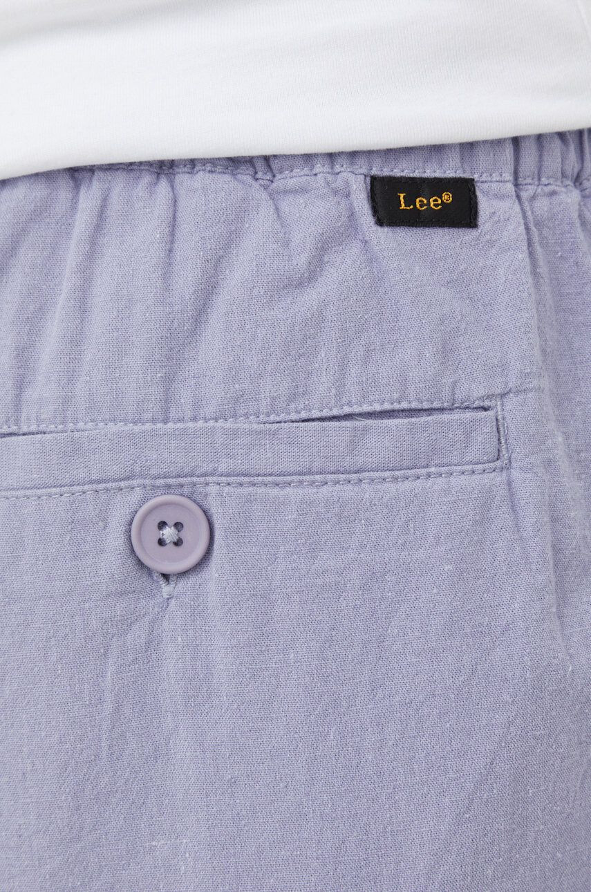 Lee Къс панталон с лен Relaxed Drawstring S Misty Lilac в лилаво - Pepit.bg