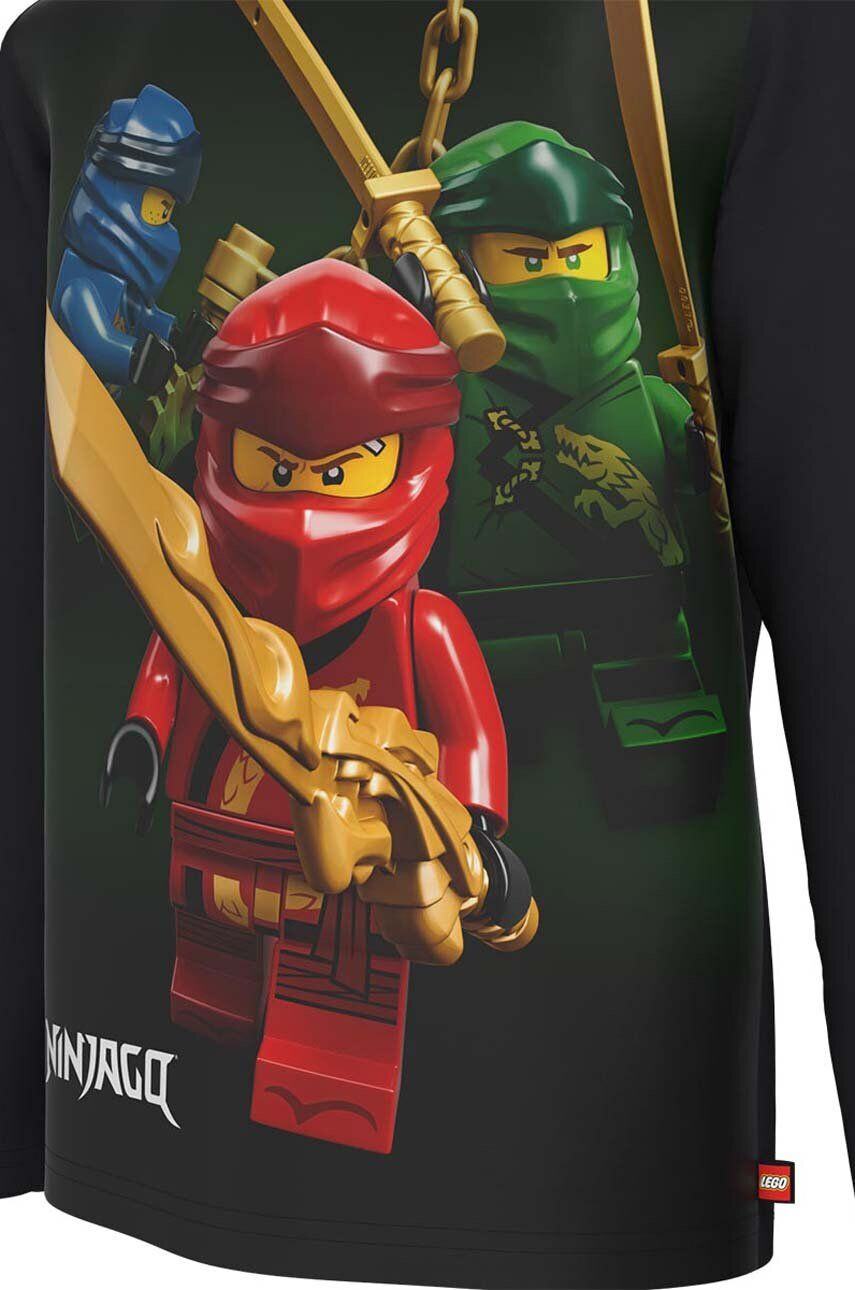 Lego Детска блуза с дълги ръкави Ninjago в черно с десен - Pepit.bg