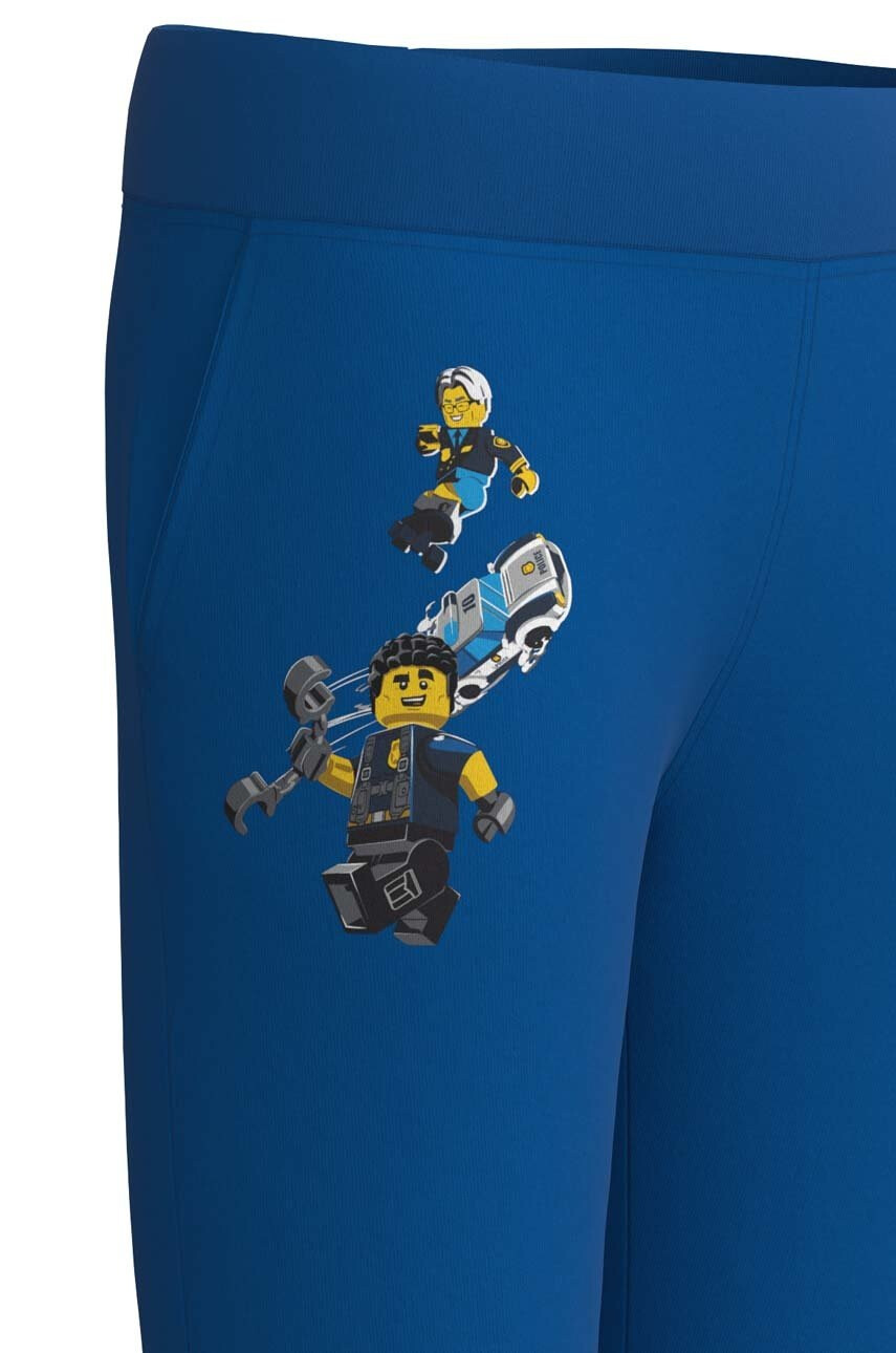 Lego Детски памучен спортен панталон в синьо с принт - Pepit.bg