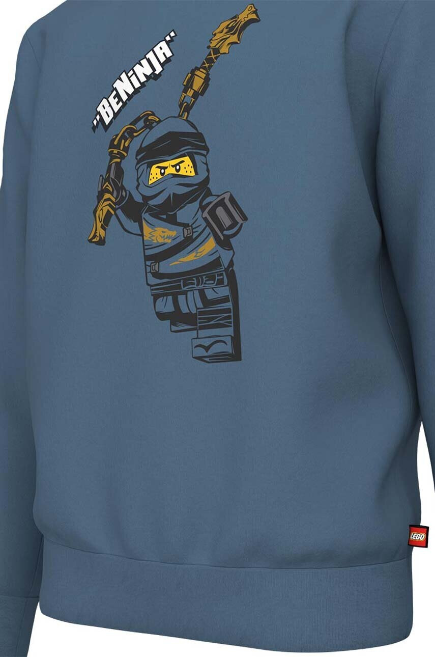 Lego Детски памучен суичър Ninjago в синьо с принт - Pepit.bg