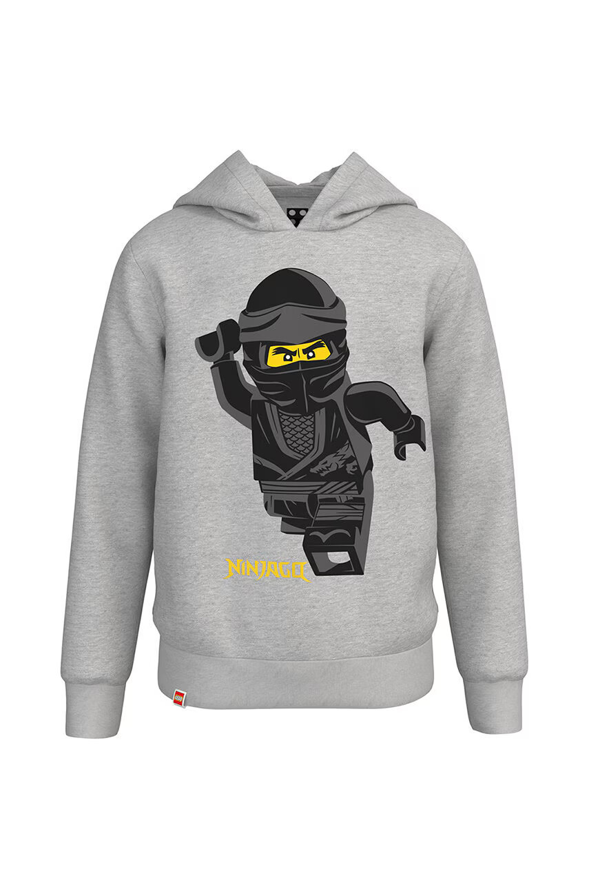 Lego Детски памучен суичър Wear в сиво с принт - Pepit.bg