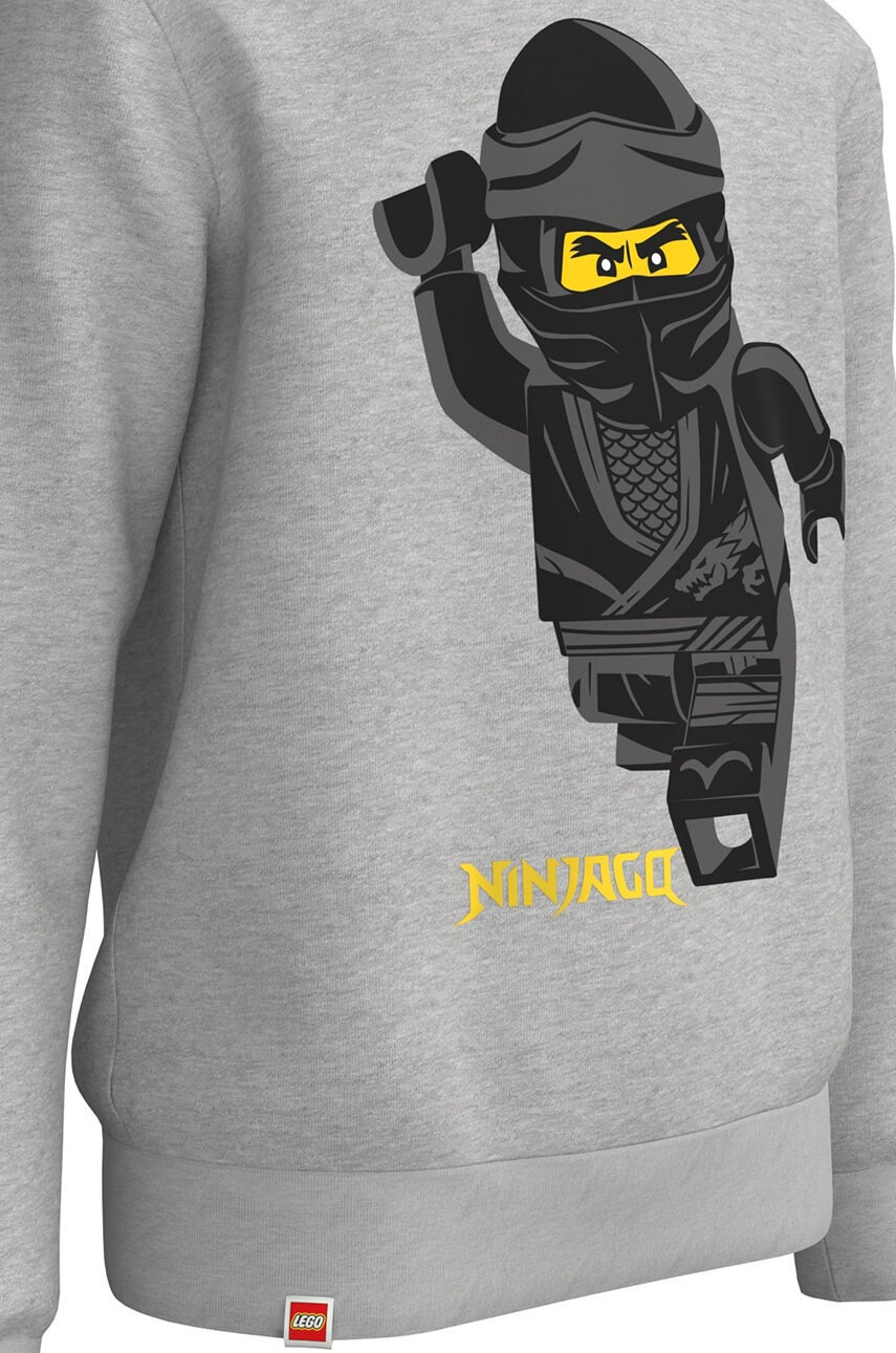 Lego Детски памучен суичър Wear в сиво с принт - Pepit.bg
