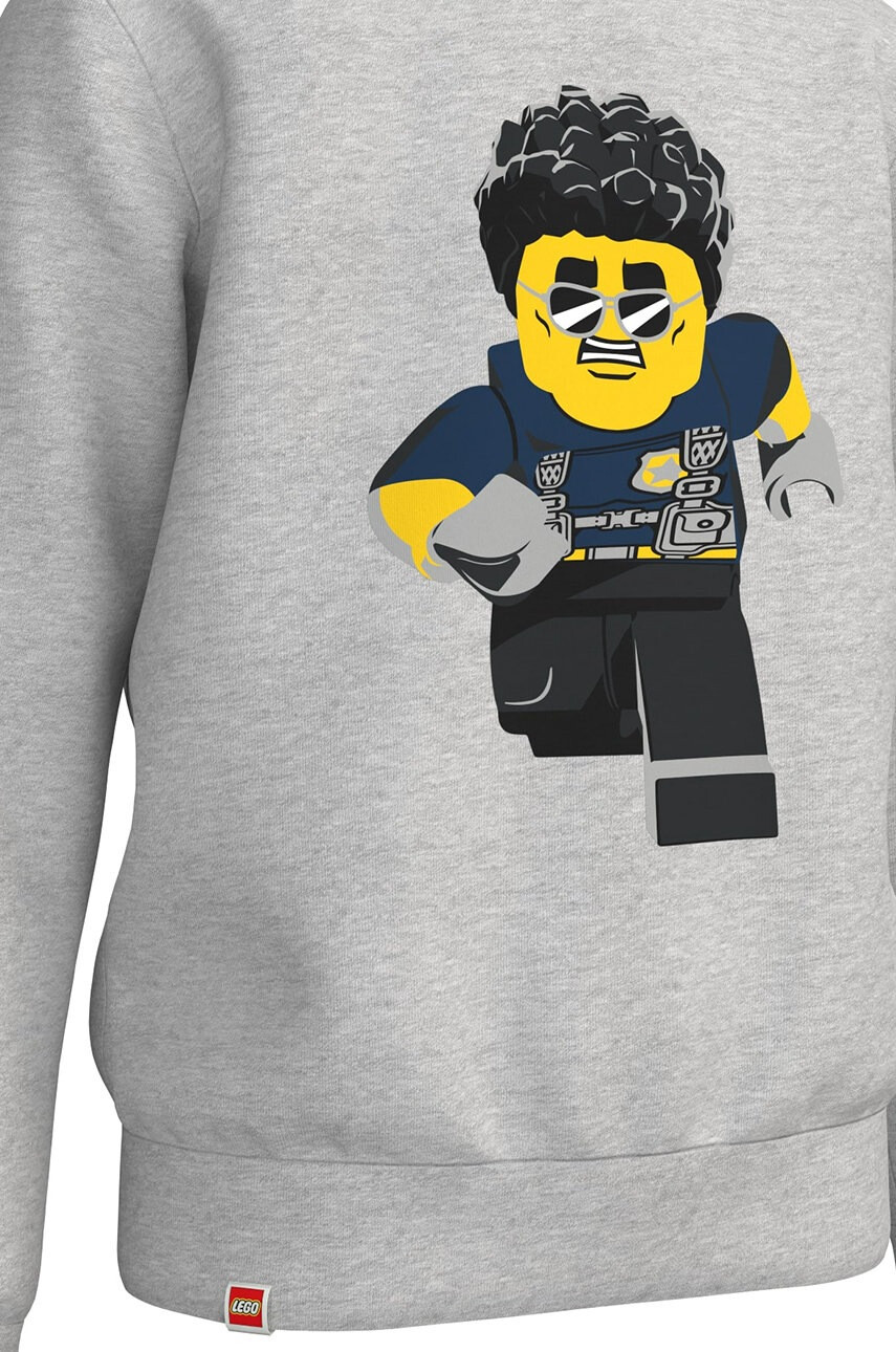 Lego Детски памучен суичър Wear в сиво с принт - Pepit.bg