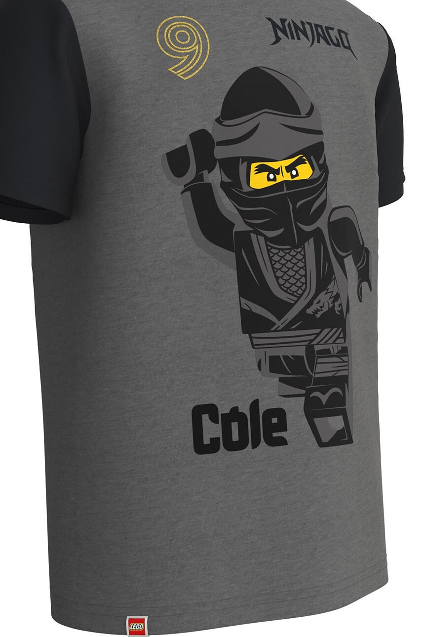 Lego Детска памучна тениска Wear в сиво с принт - Pepit.bg
