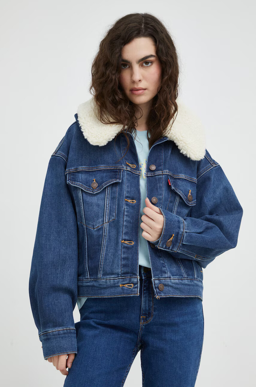 Levi's Дънково яке с вълна в тъмносиньо преходен модел - Pepit.bg