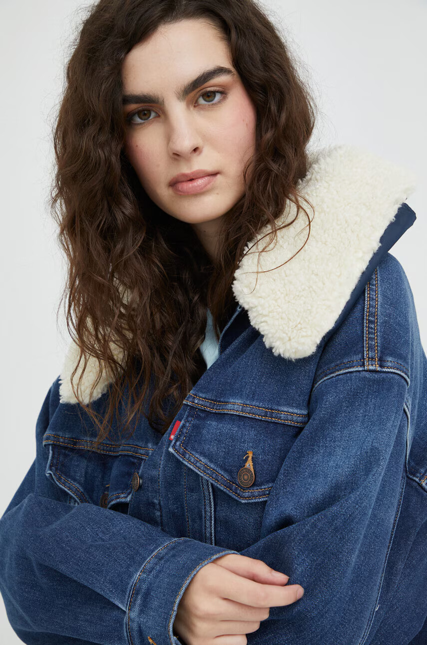 Levi's Дънково яке с вълна в тъмносиньо преходен модел - Pepit.bg