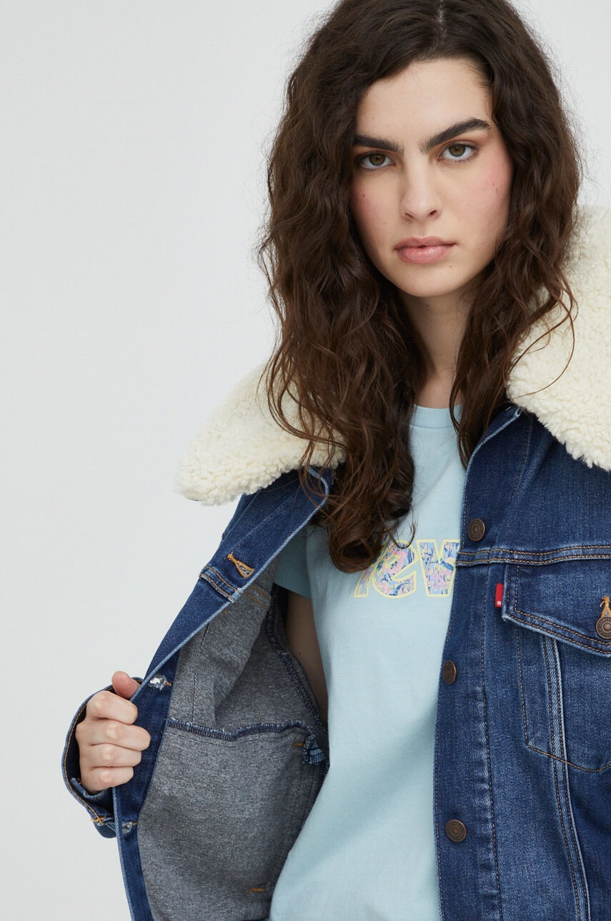 Levi's Дънково яке с вълна в тъмносиньо преходен модел - Pepit.bg