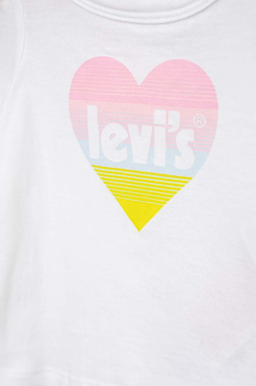 Levi's Бебешка памучна блуза с дълъг ръкав в бяло - Pepit.bg