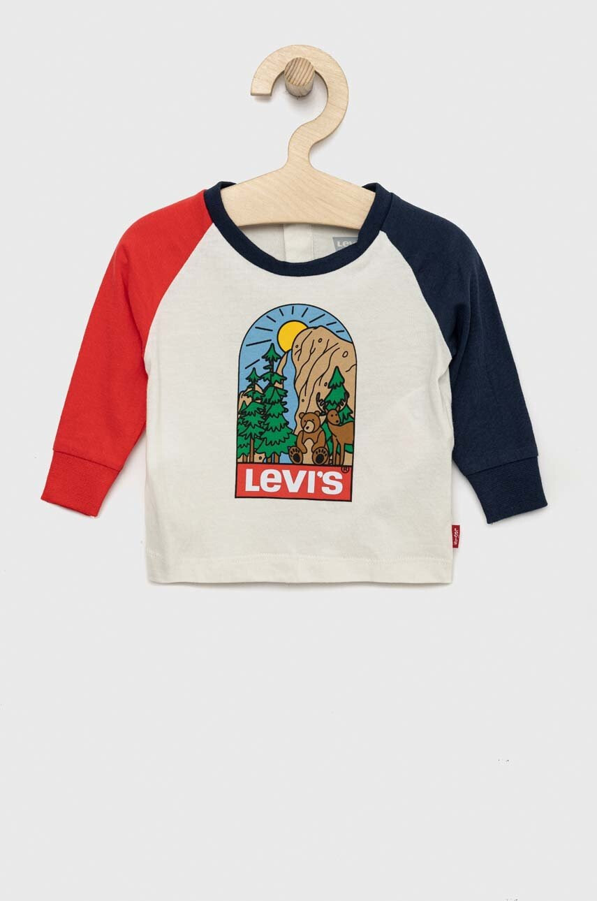 Levi's Бебешка памучна блуза с дълъг ръкав с десен - Pepit.bg