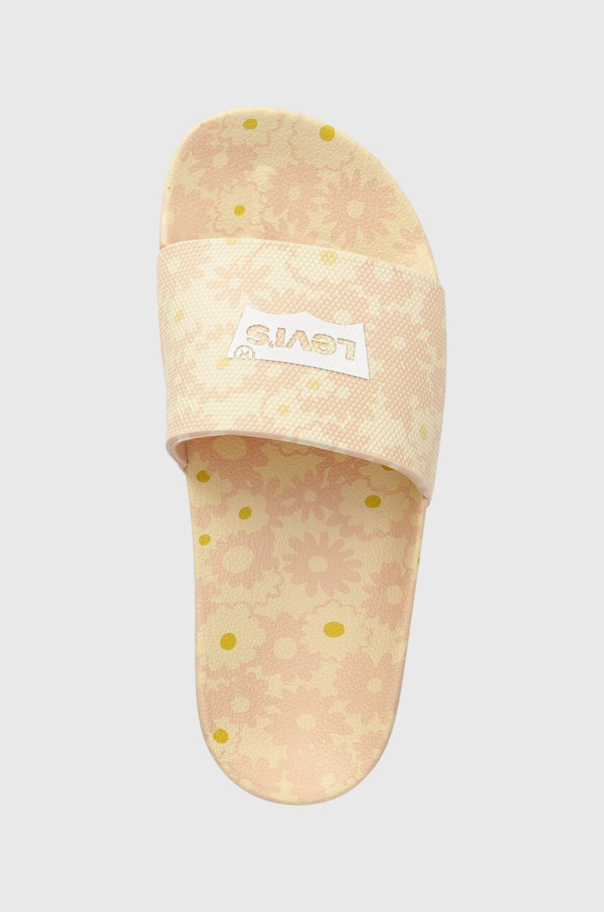 Levi's Чехли June Stamp S дамски в оранжево - Pepit.bg