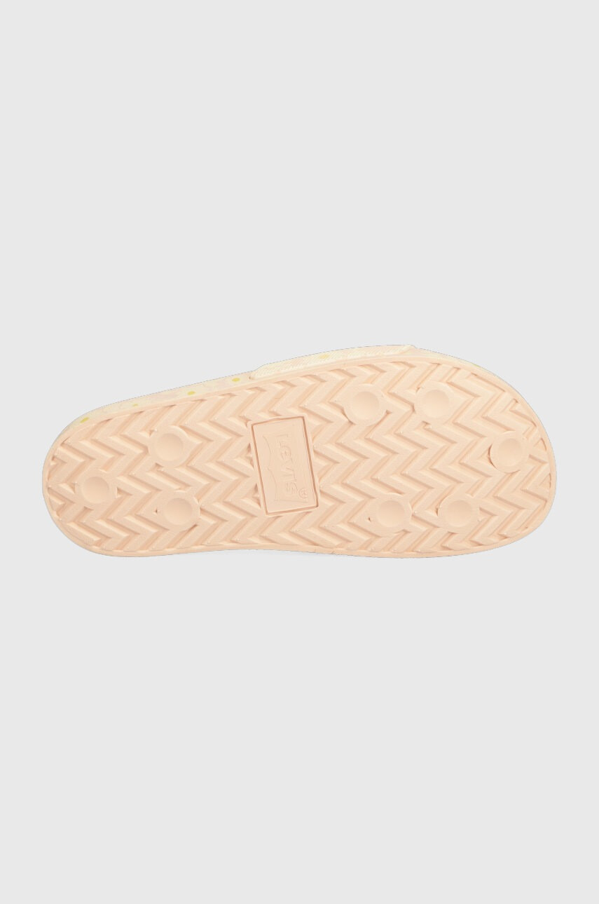 Levi's Чехли June Stamp S дамски в оранжево - Pepit.bg