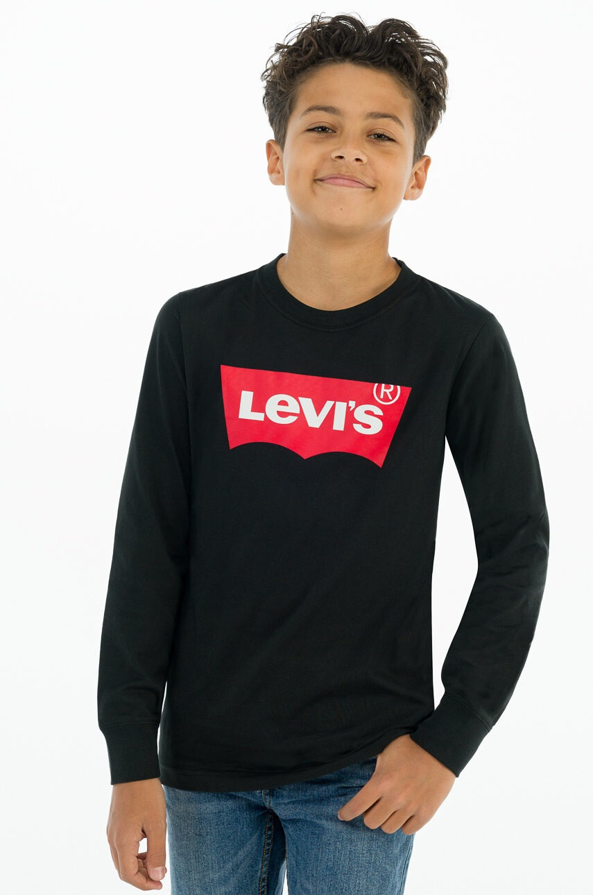 Levi's Детска блуза с дълги ръкави в черно с принт - Pepit.bg