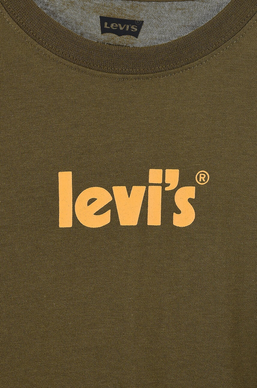 Levi's Детска блуза с дълги ръкави в зелено с принт - Pepit.bg