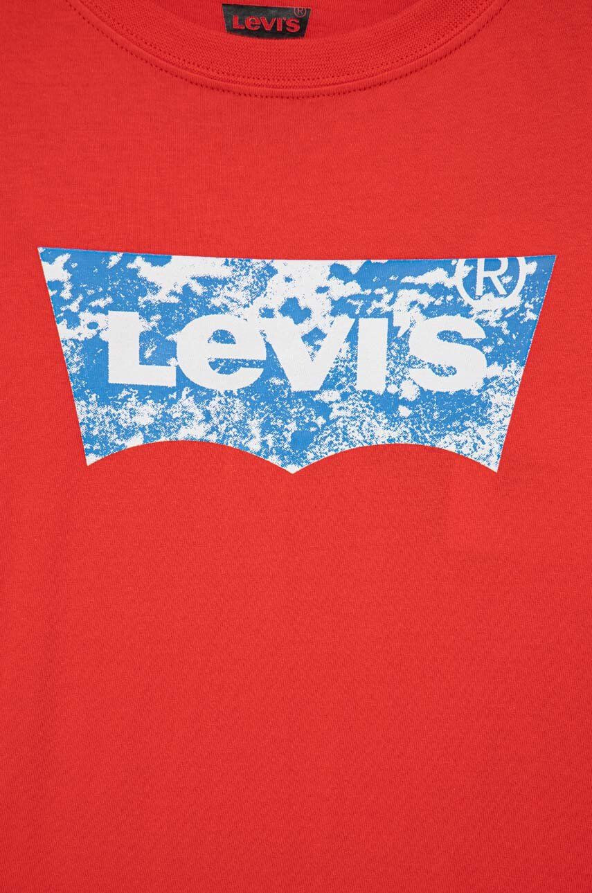 Levi's Детска блуза с дълги ръкави в червено с принт - Pepit.bg