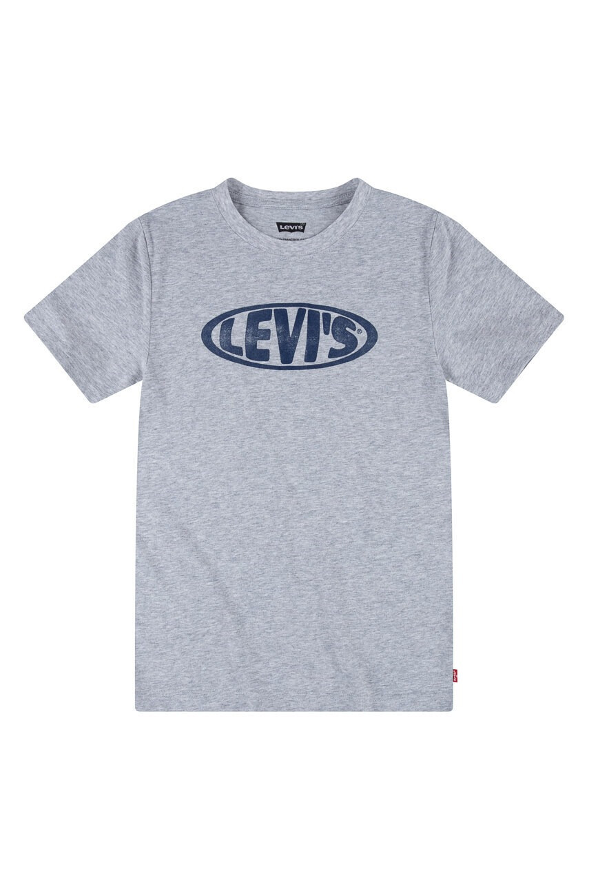 Levi's Детска памучна тениска в сиво с принт - Pepit.bg
