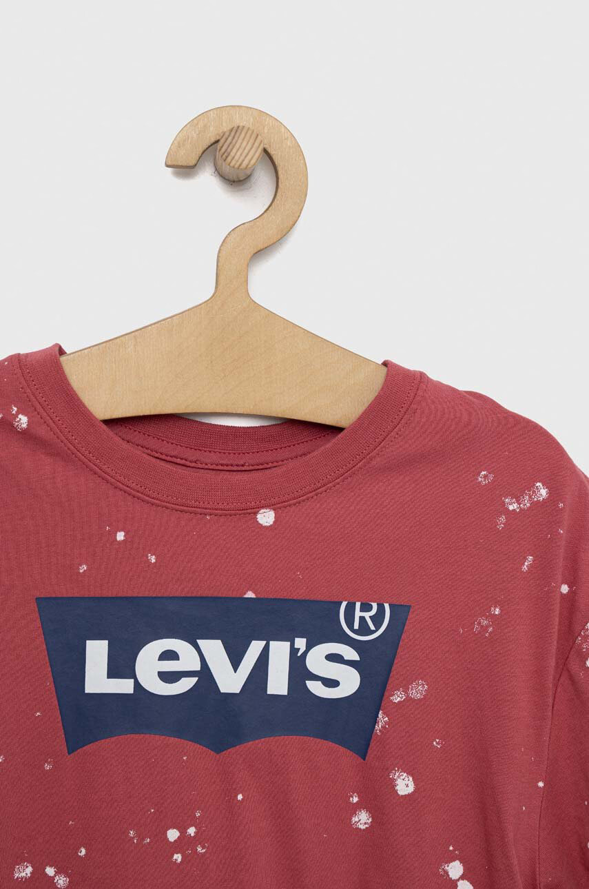 Levi's Детска памучна тениска в червено - Pepit.bg