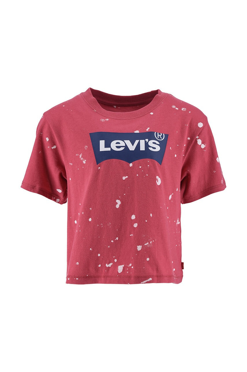 Levi's Детска памучна тениска в червено - Pepit.bg