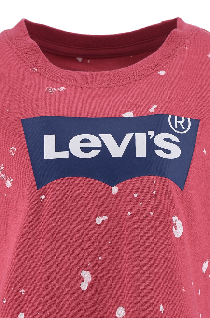 Levi's Детска памучна тениска в червено - Pepit.bg