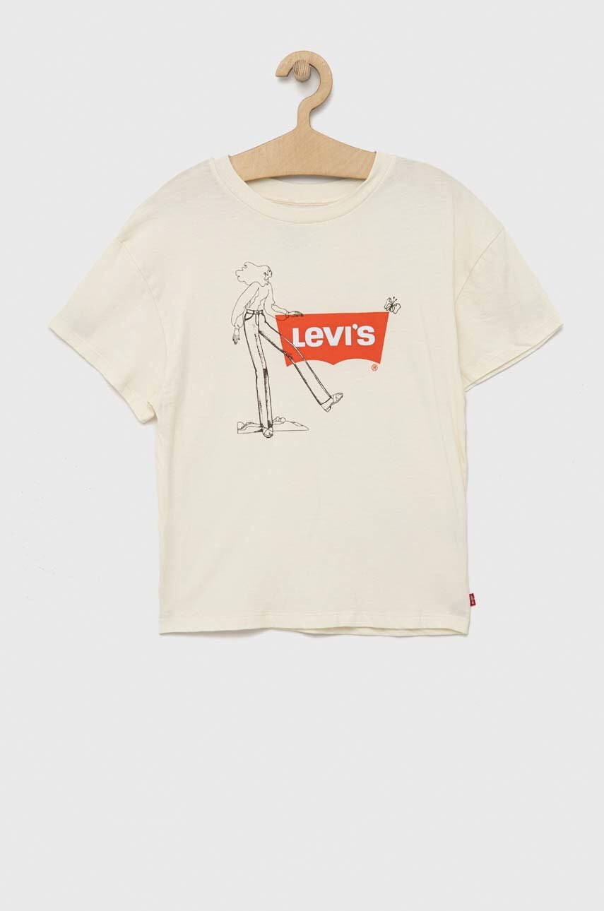 Levi's Детска памучна тениска в бежово - Pepit.bg