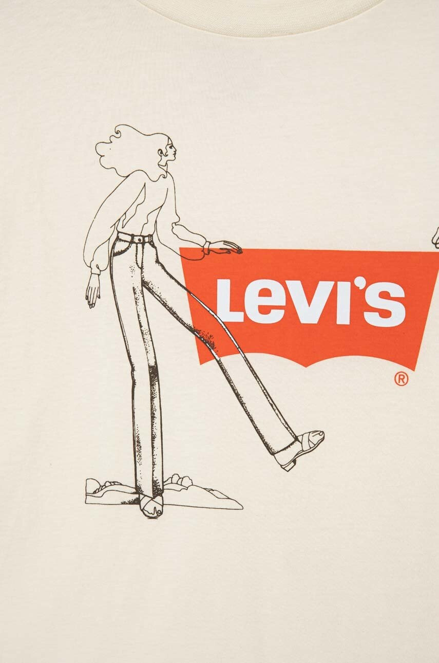 Levi's Детска памучна тениска в бежово - Pepit.bg