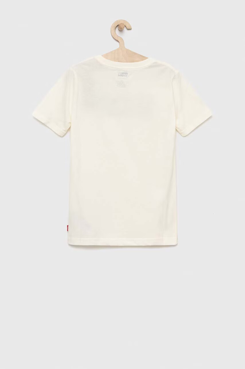 Levi's Детска памучна тениска в бежово с принт - Pepit.bg