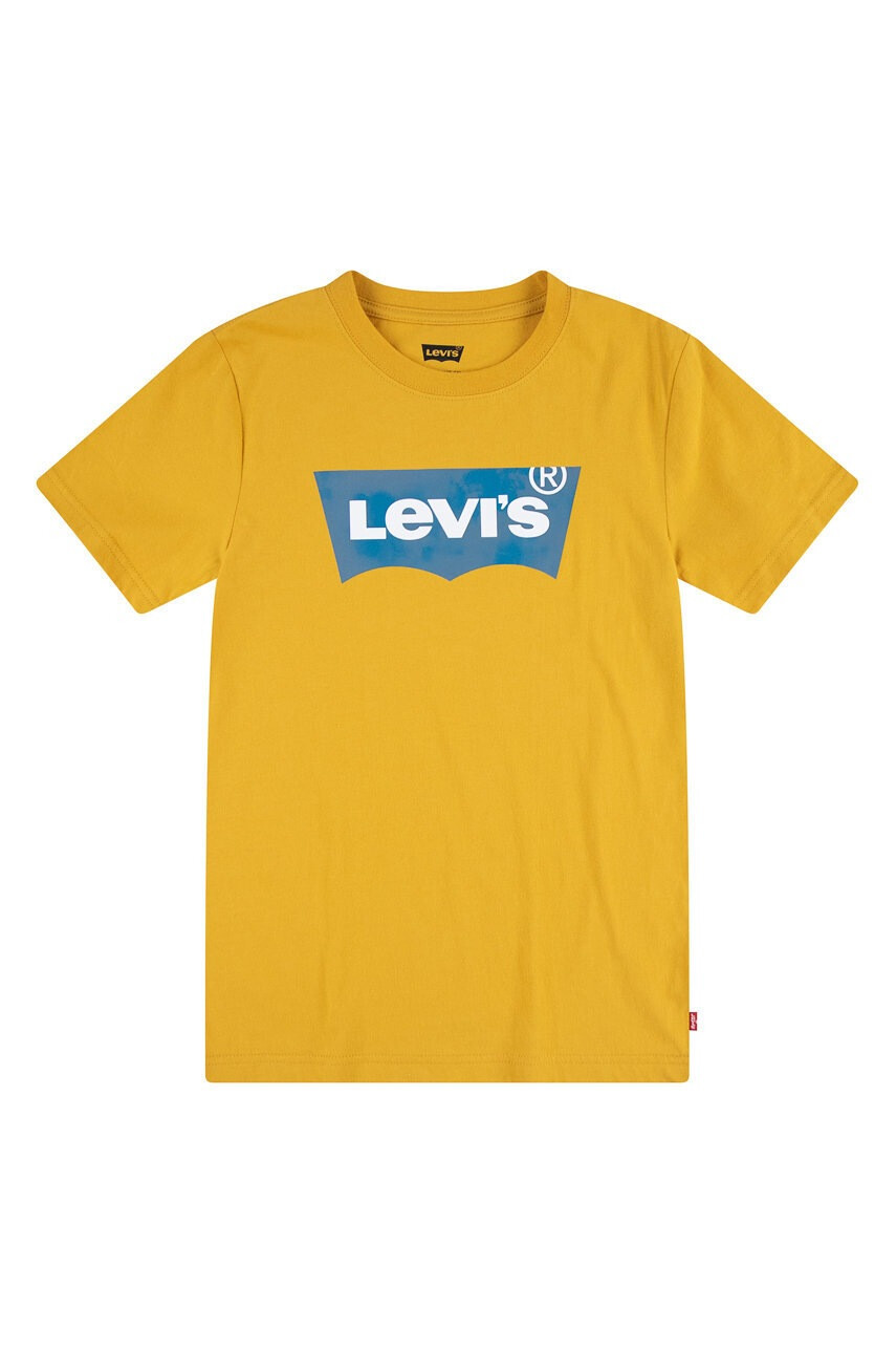 Levi's Детска памучна тениска в черно с принт - Pepit.bg