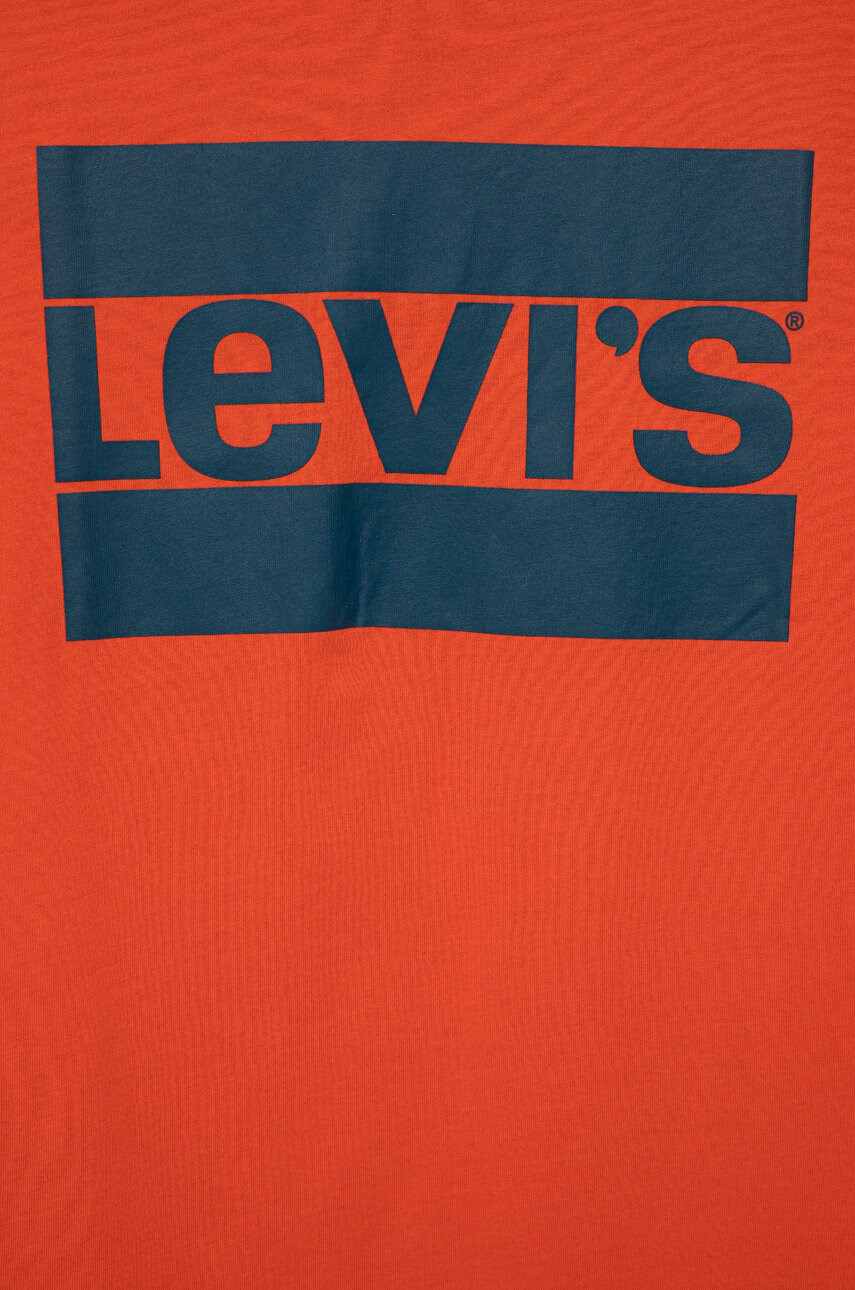 Levi's Детска памучна тениска в червено с принт - Pepit.bg