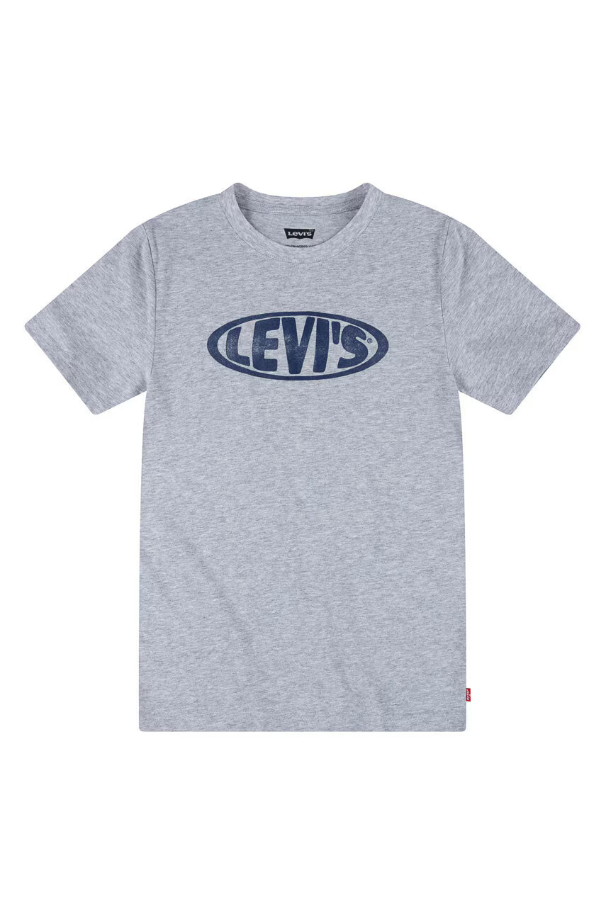 Levi's Детска памучна тениска в сиво с принт - Pepit.bg