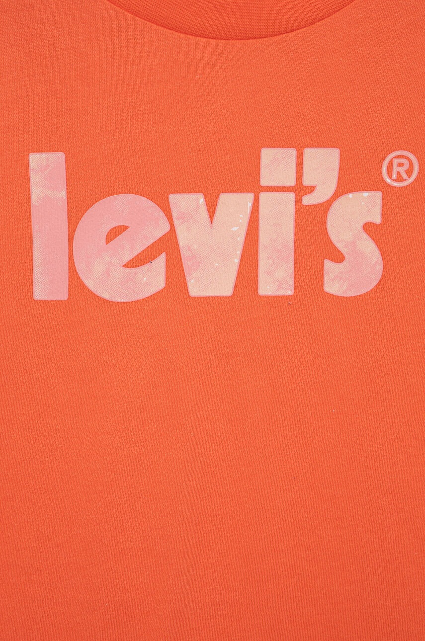 Levi's Детска памучна тениска в оранжево - Pepit.bg