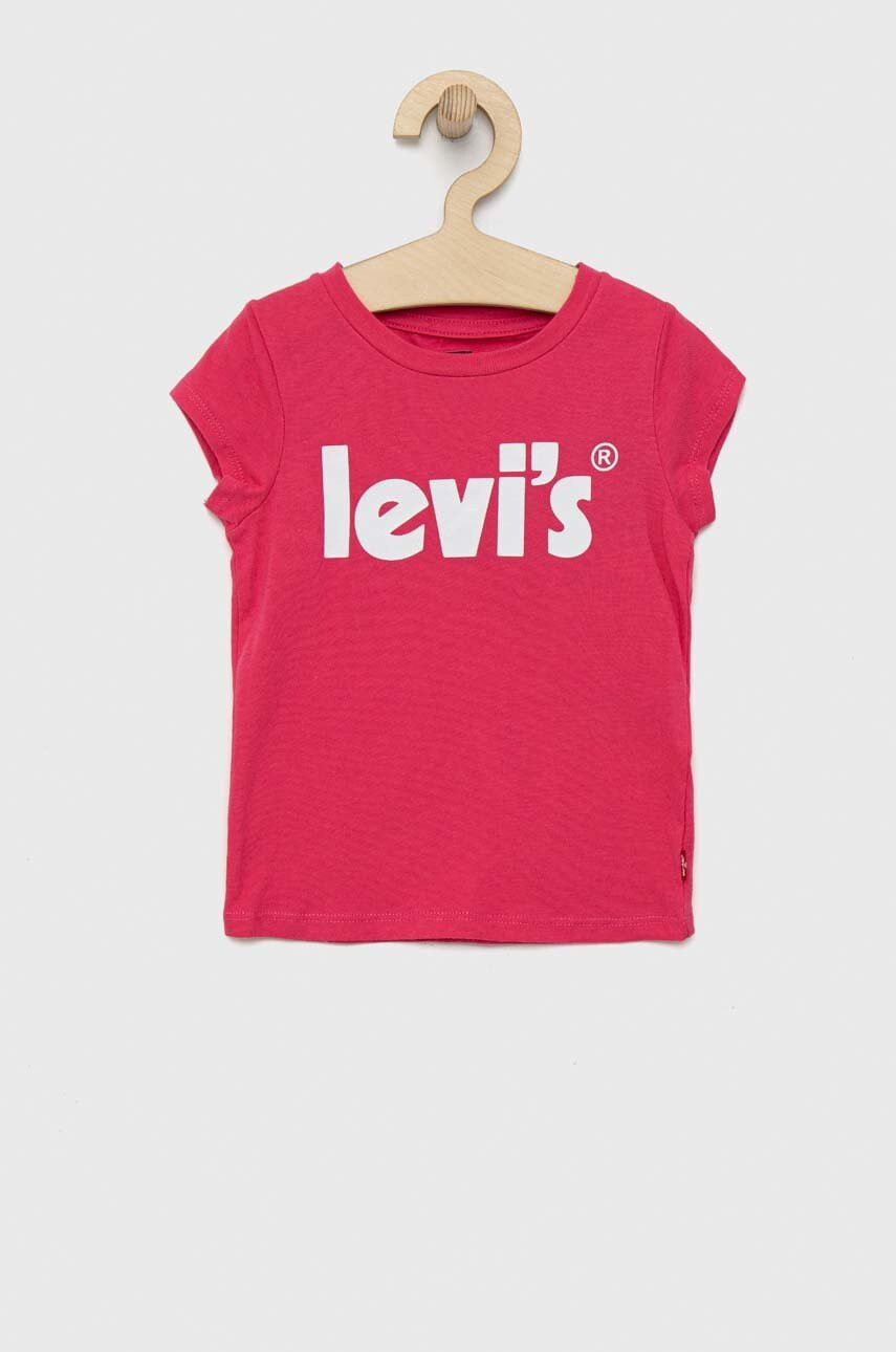 Levi's Детска памучна тениска в розово - Pepit.bg