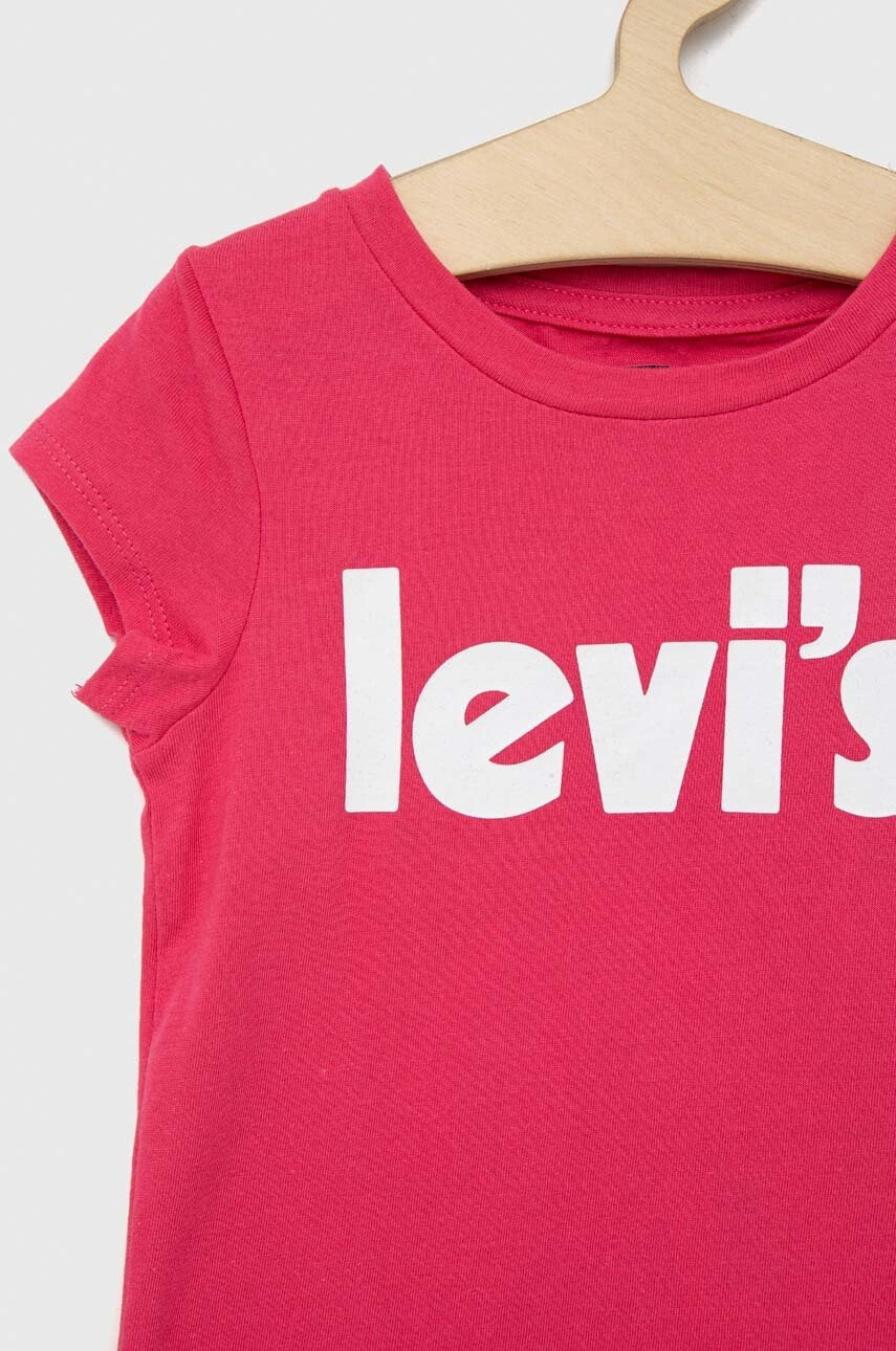 Levi's Детска памучна тениска в розово - Pepit.bg