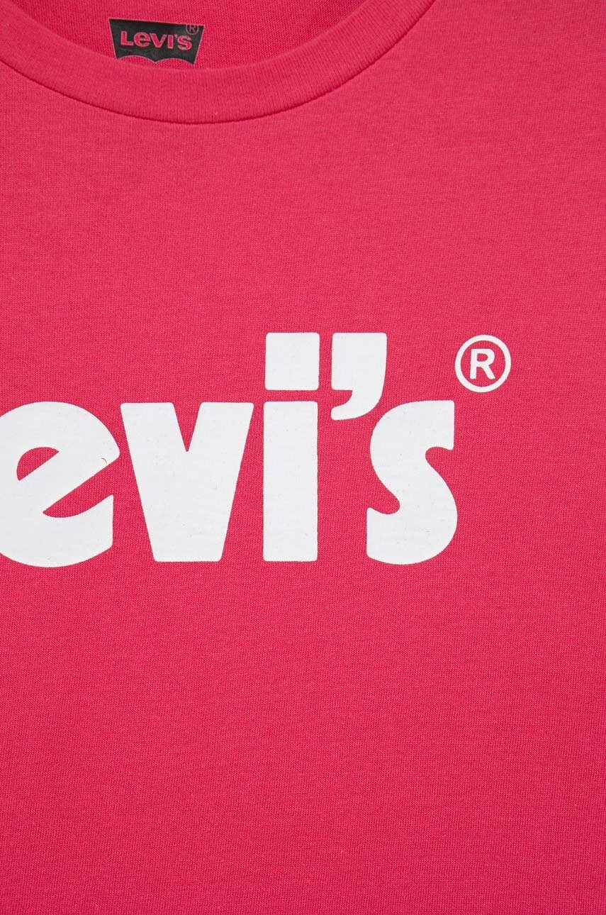 Levi's Детска памучна тениска в розово - Pepit.bg