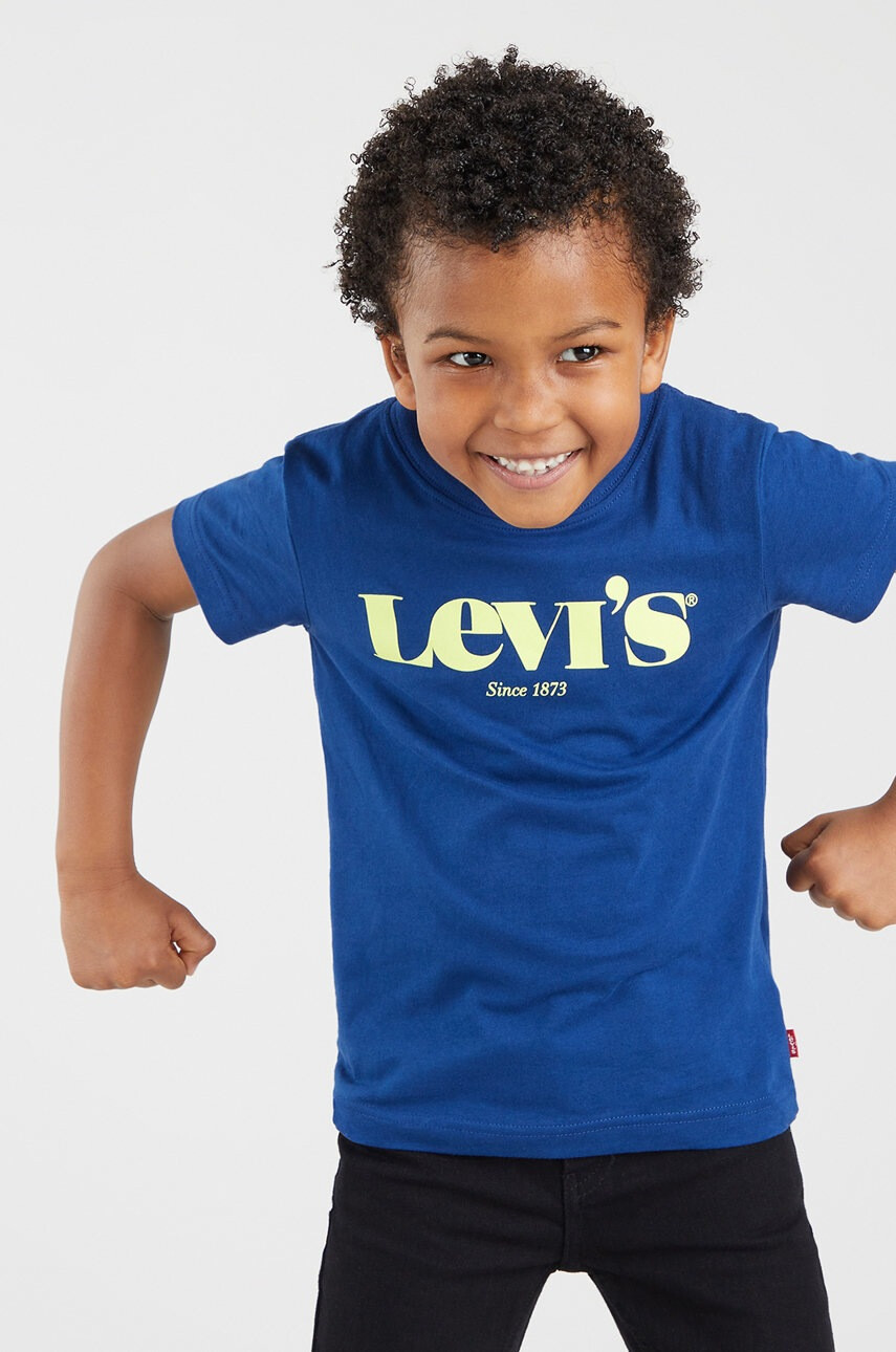Levi's Детска тениска в тъмносиньо с принт - Pepit.bg