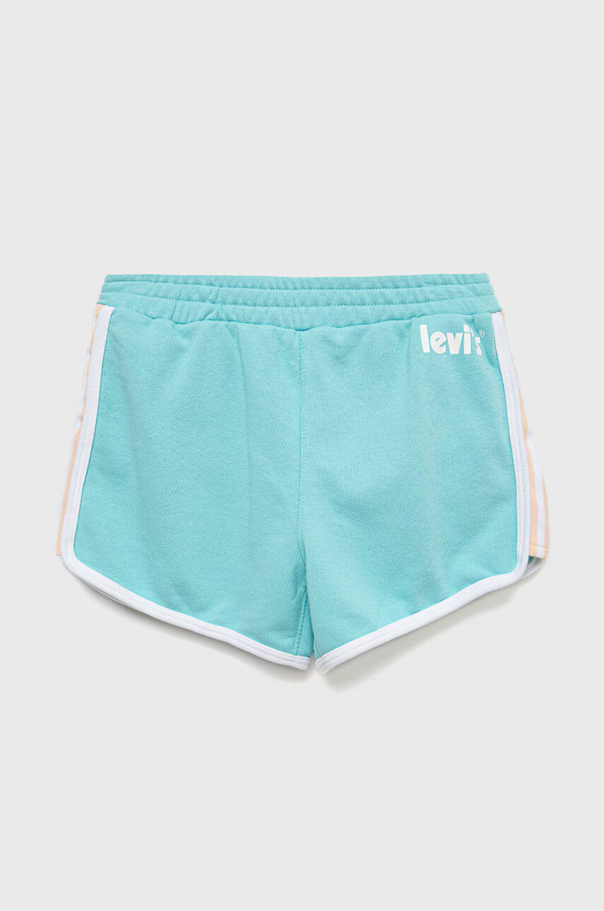Levi's Детски къси панталони в тюркоазено с изчистен дизайн - Pepit.bg