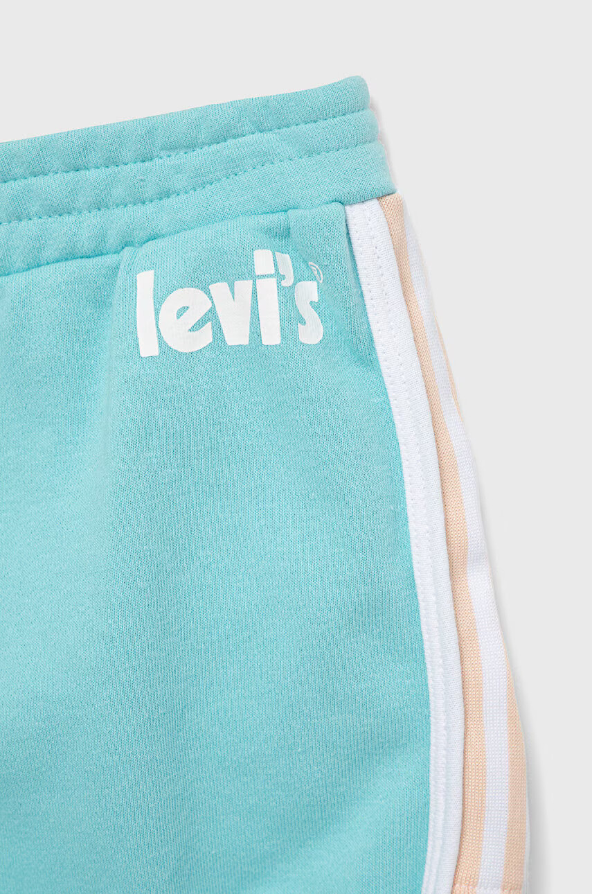 Levi's Детски къси панталони в тюркоазено с изчистен дизайн - Pepit.bg