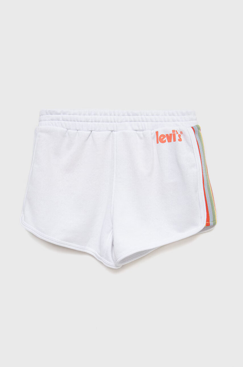 Levi's Детски къси панталони в бяло с изчистен дизайн - Pepit.bg