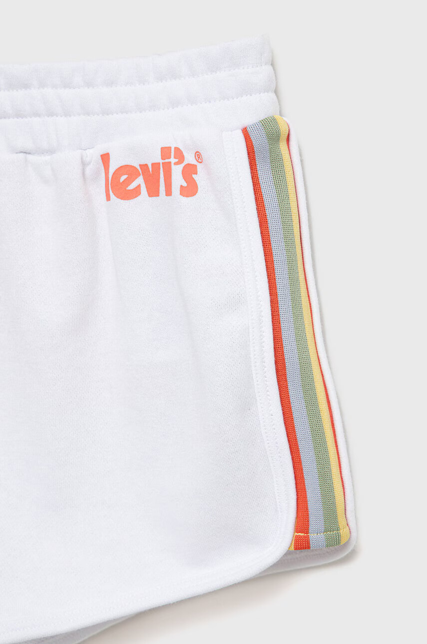 Levi's Детски къси панталони в бяло с изчистен дизайн - Pepit.bg