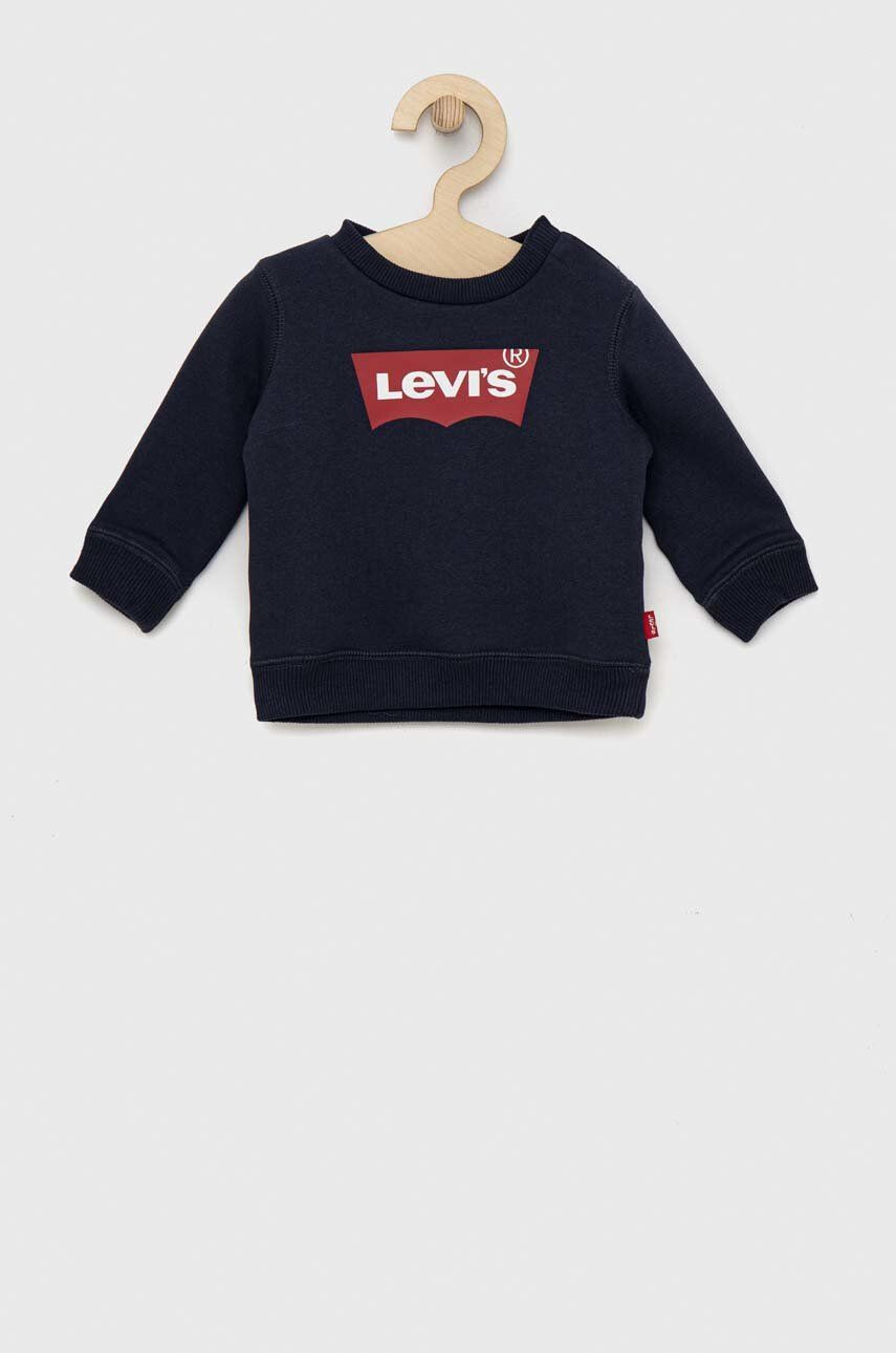 Levi's Детски памучен суичър в тъмносиньо с принт - Pepit.bg