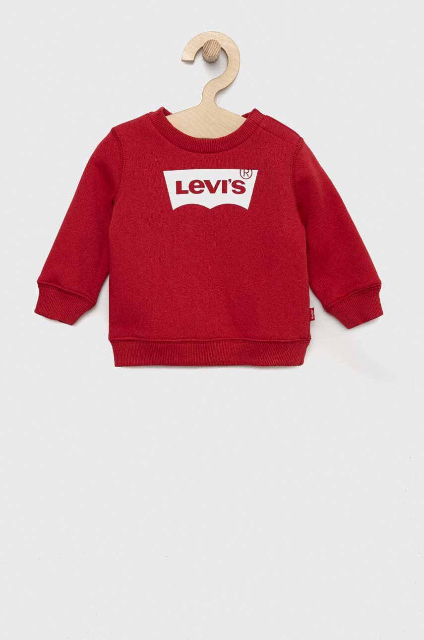 Levi's Детски памучен суичър в червено с принт - Pepit.bg