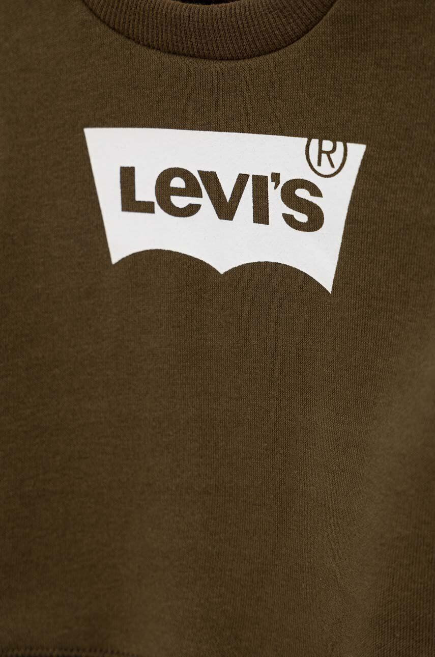 Levi's Детски памучен суичър в зелено с принт - Pepit.bg