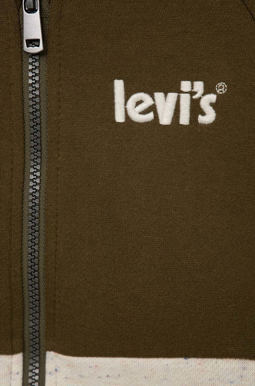 Levi's Детски суичър в зелено с качулка с десен - Pepit.bg