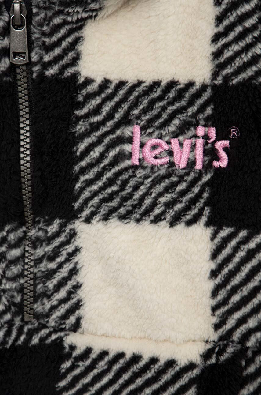 Levi's Детски суичър в черно с качулка с десен - Pepit.bg