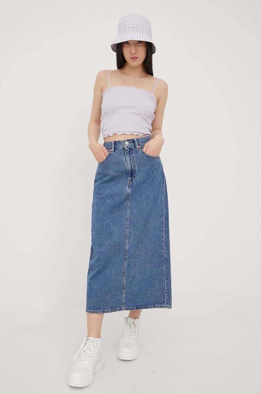 Levi's Дънкова пола къс модел разкроен модел - Pepit.bg