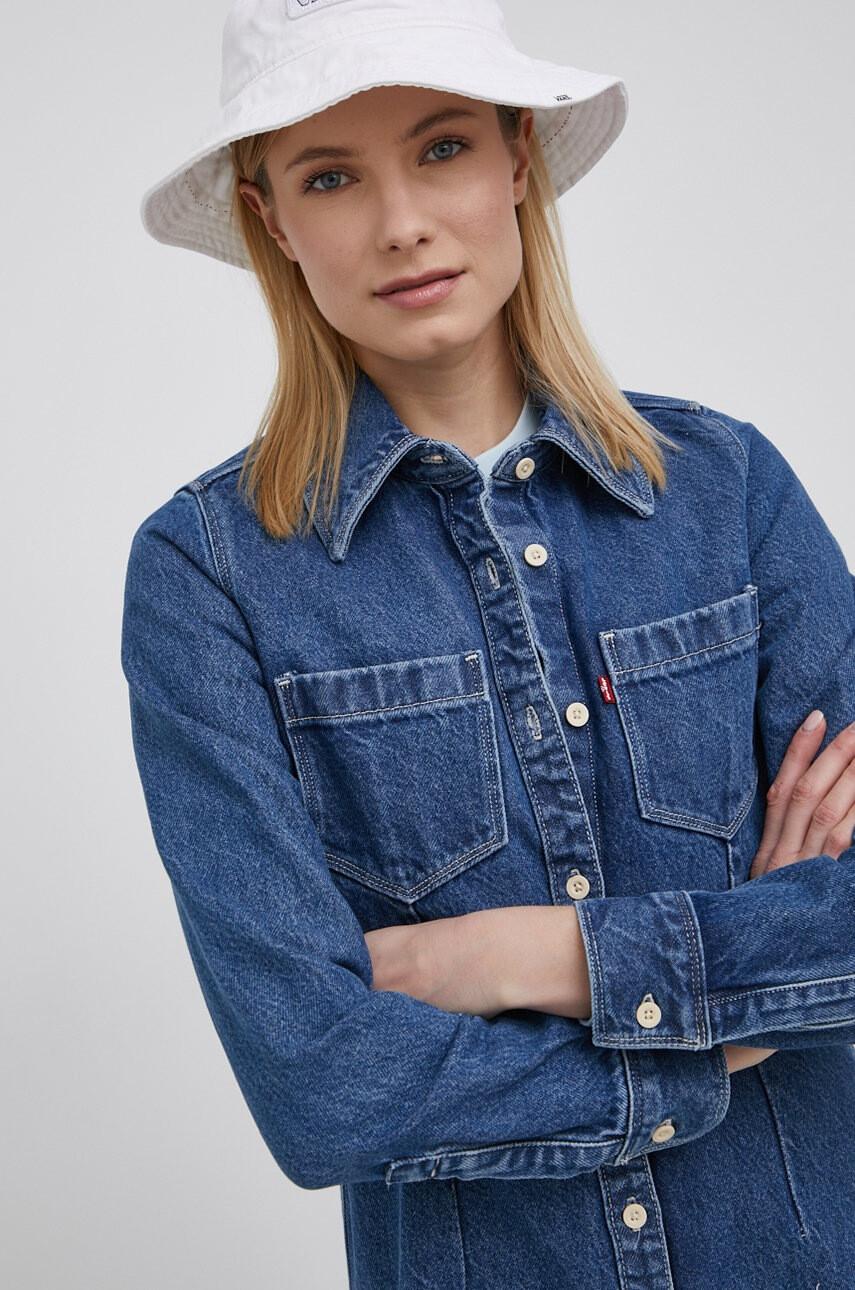 Levi's Дънкова рокля в тъмносиньо къс модел разкроен модел - Pepit.bg