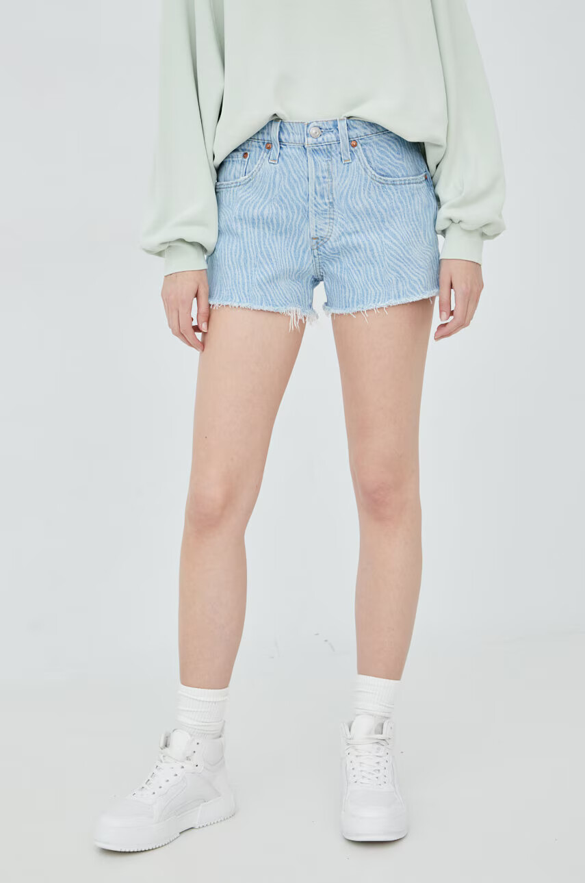 Levi's Дънкови къси панталони 501 Original с десен с висока талия - Pepit.bg