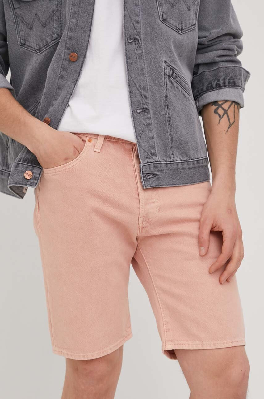 Levi's Дънкови къси панталони мъжко в розово - Pepit.bg