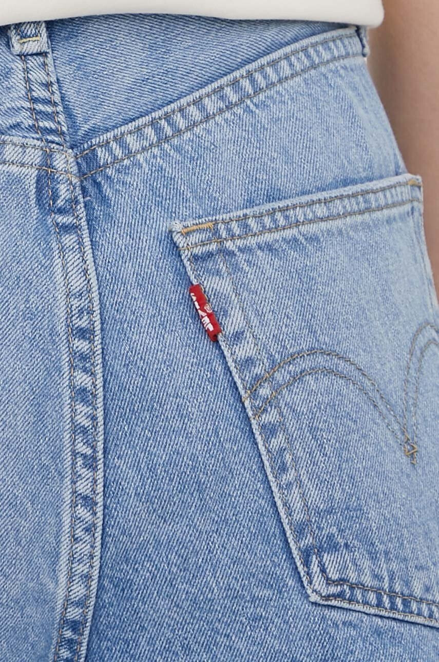 Levi's Дънкови къси панталони с изчистен дизайн с висока талия - Pepit.bg