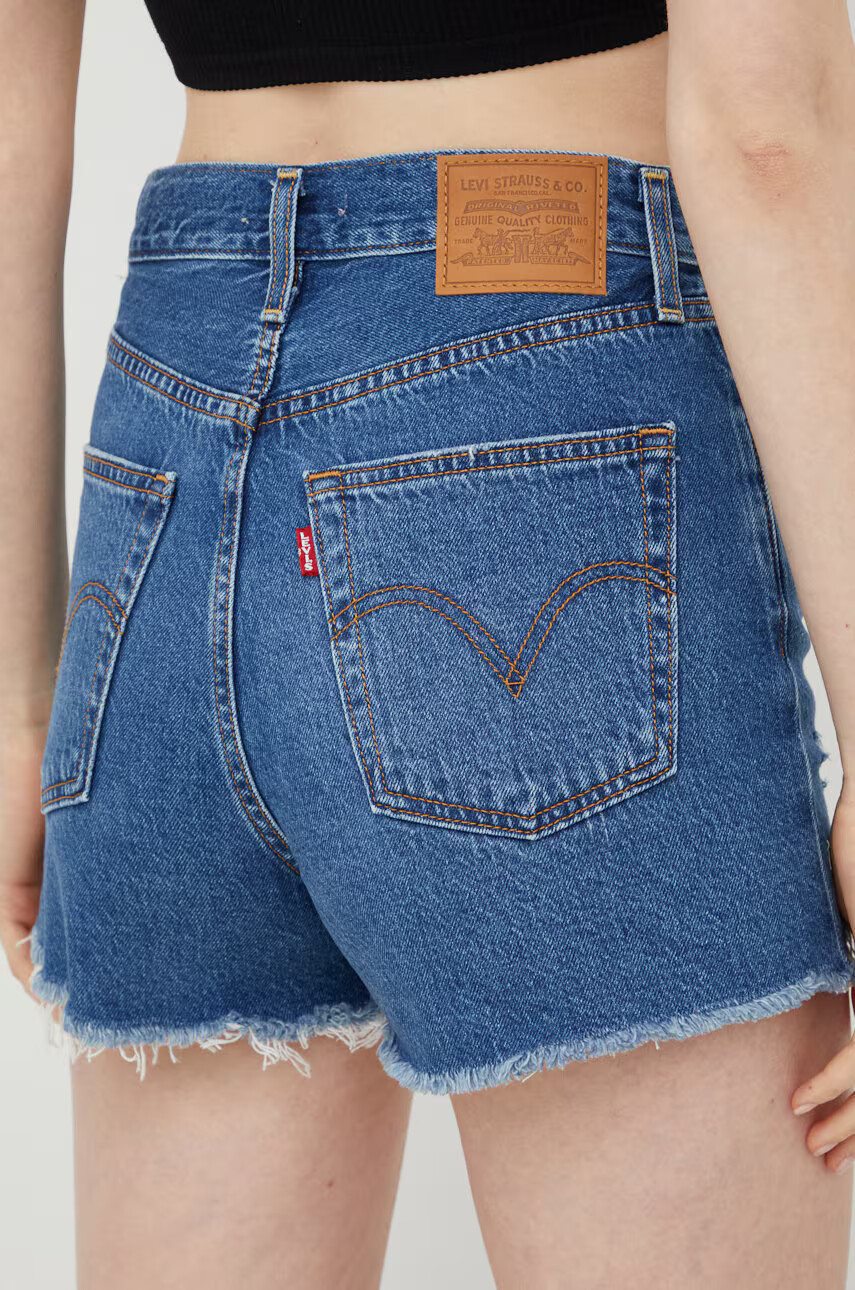 Levi's Дънкови къси панталони с изчистен дизайн с висока талия - Pepit.bg