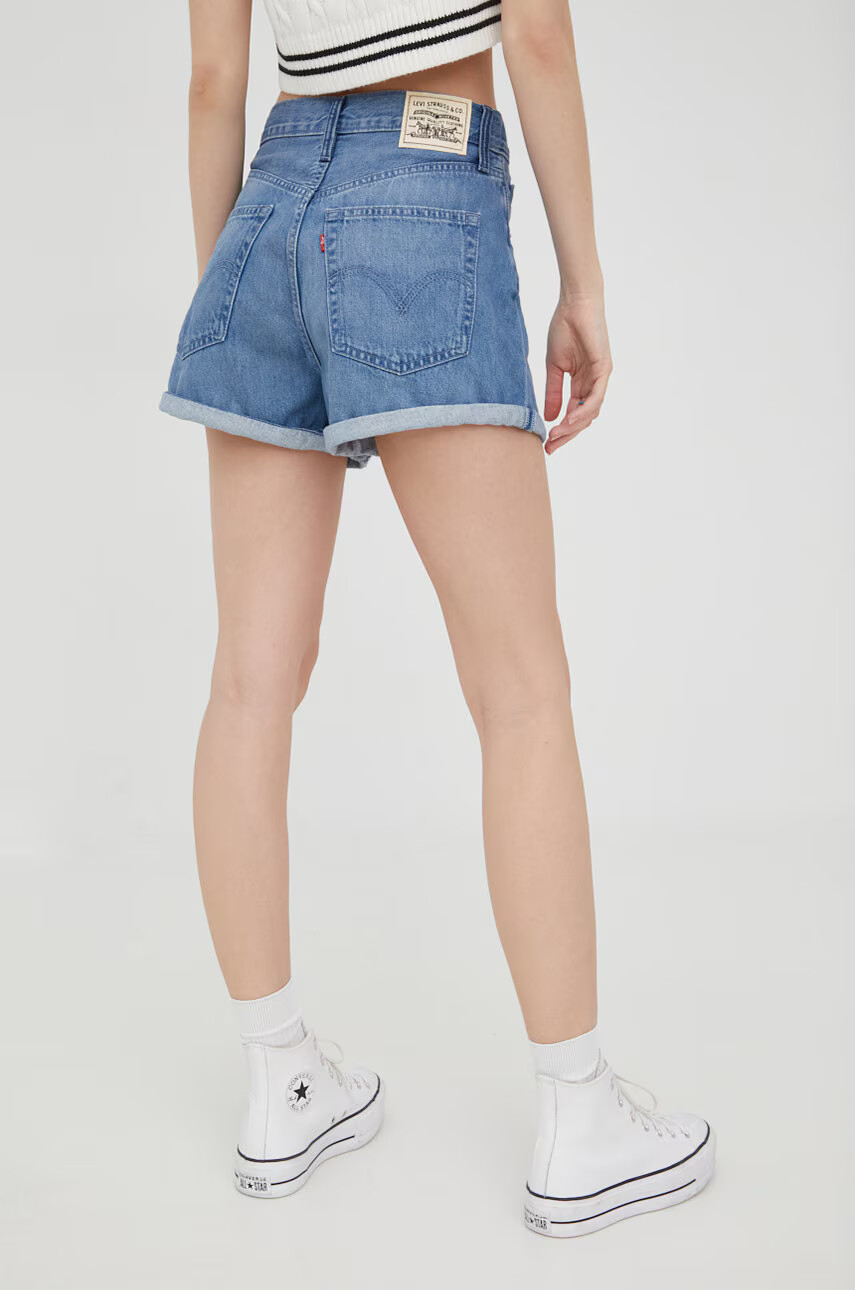Levi's Дънкови къси панталони Wltrd с изчистен дизайн с висока талия - Pepit.bg